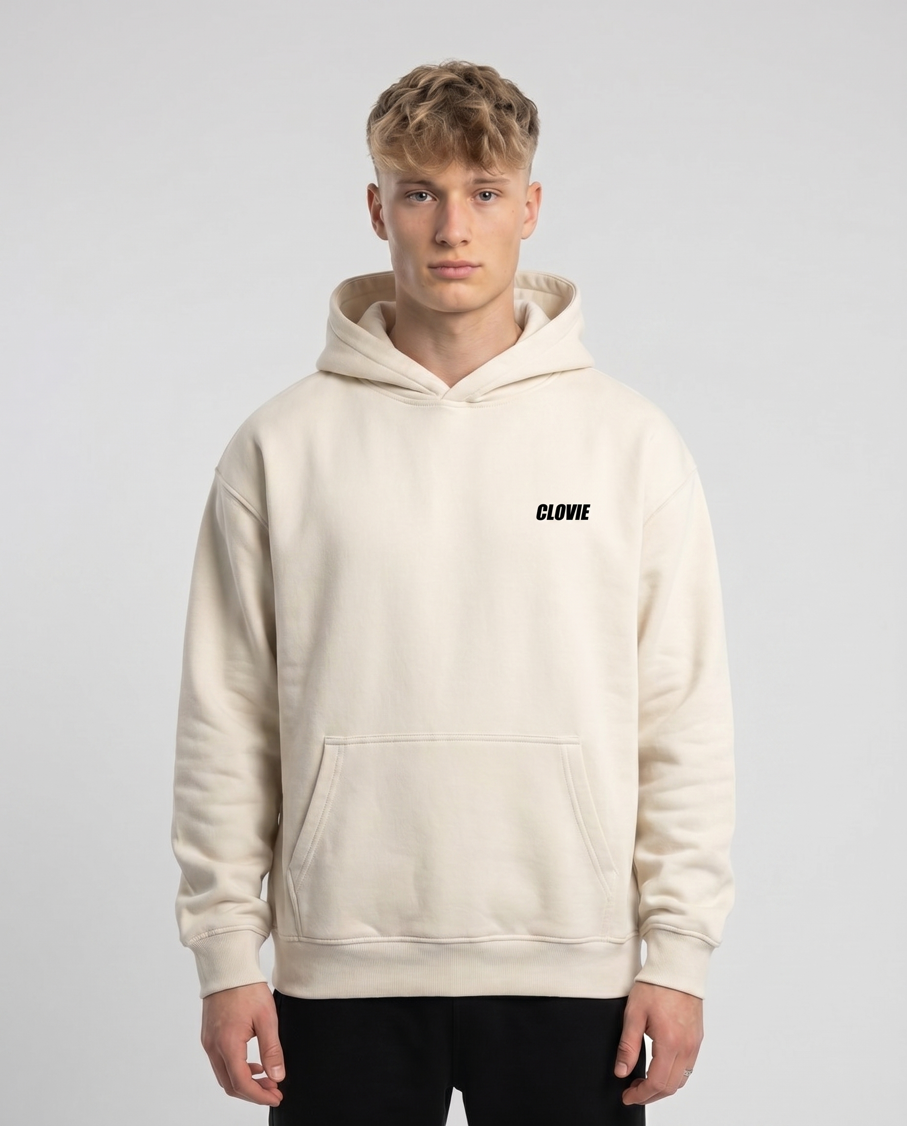 Nissan R34 OVS Hoodie White Sand Front