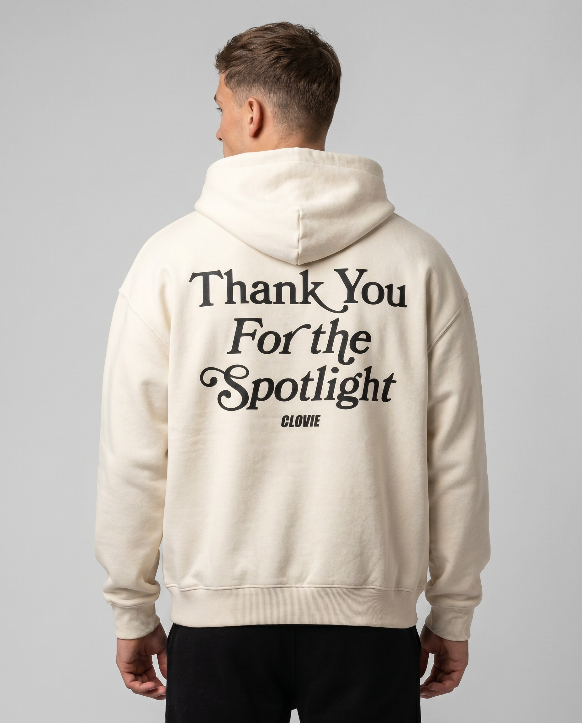 Spotlight Hoodie White Sand Back
