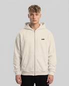 Porsche 911 GT3 RS Oversized Zip Hoodie White Sand - model front CLOVIE (reuse OVS Zip library)
