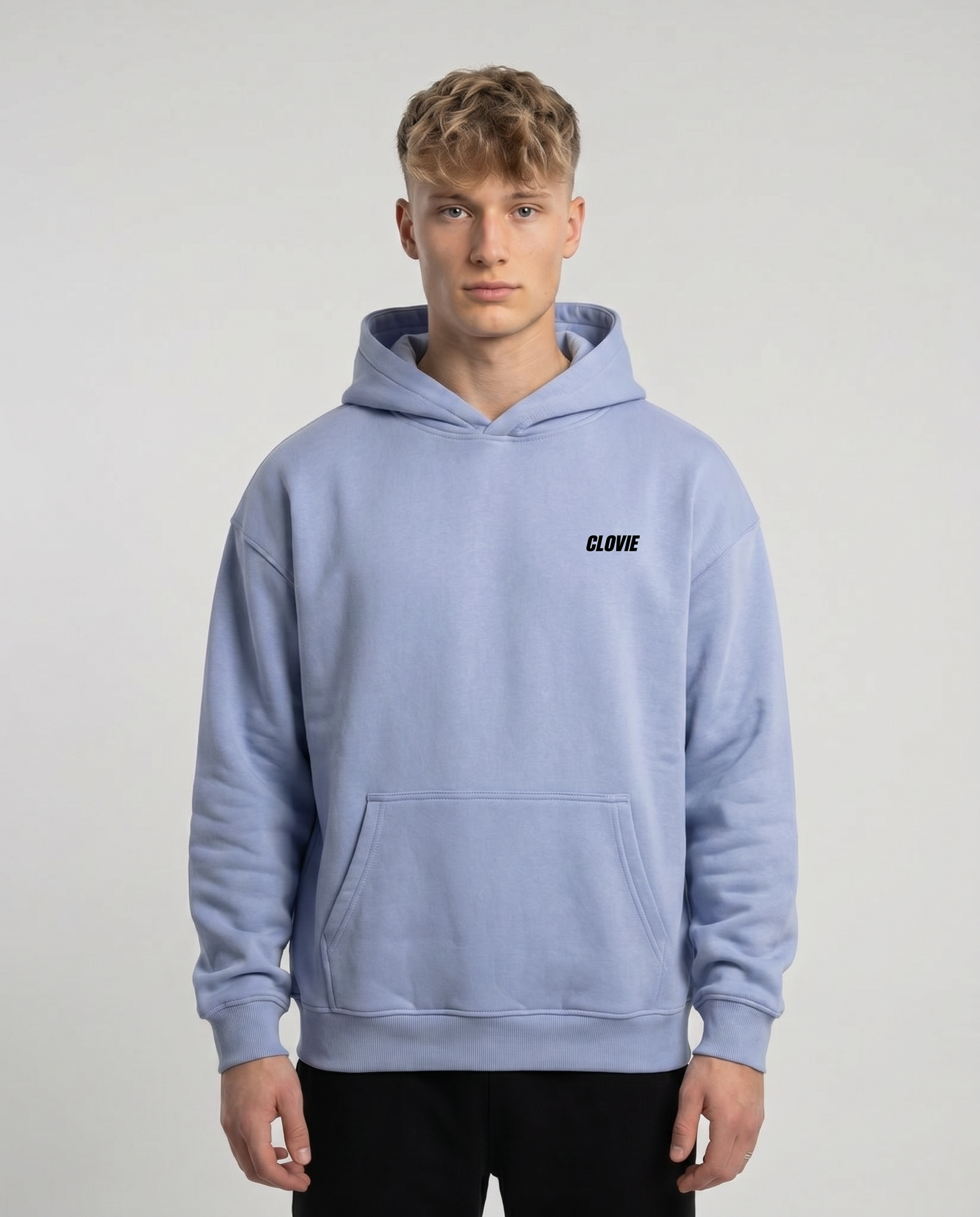 Spotlight Hoodie Powder Blue Front