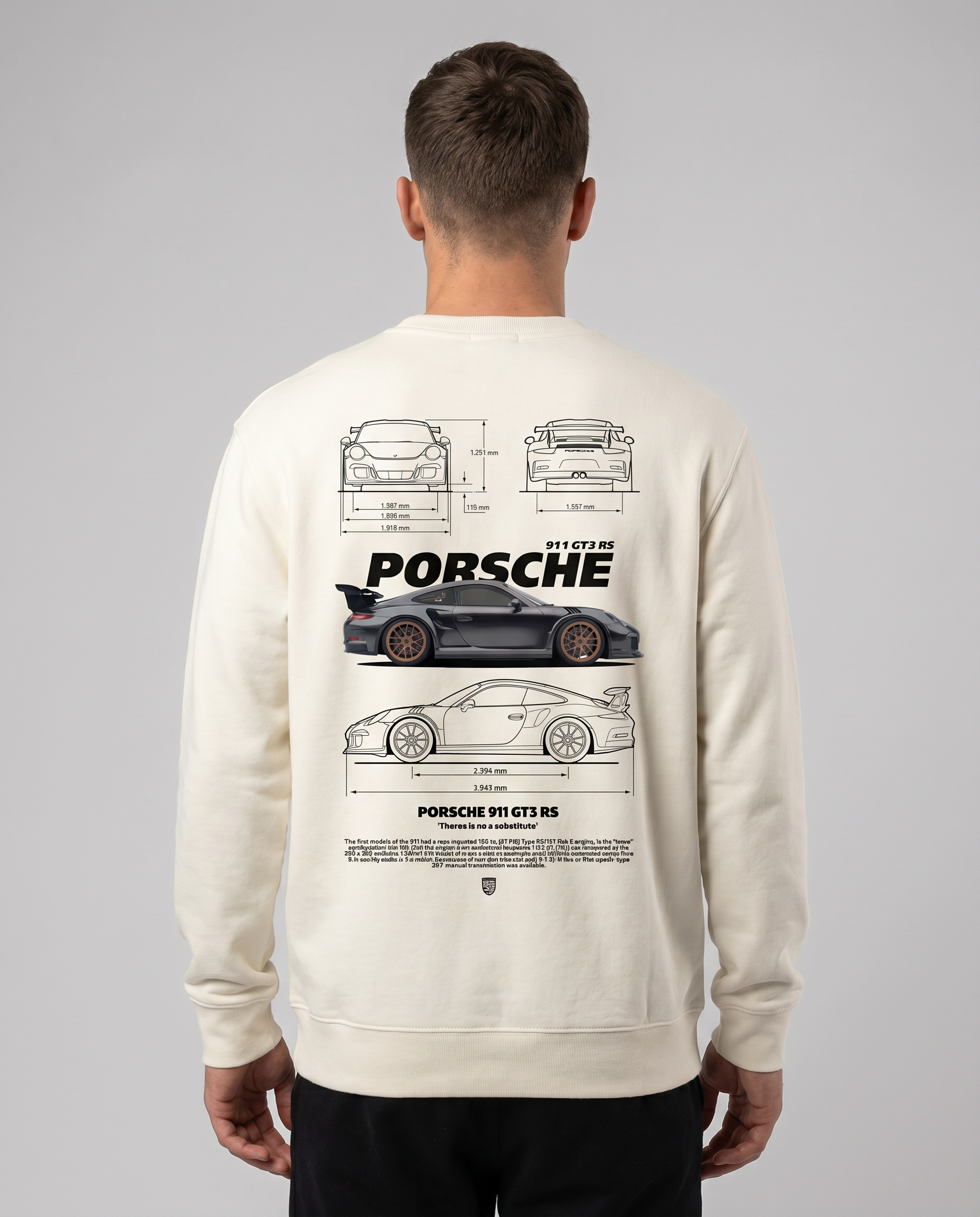 Porsche GT3 RS Sweater Off White Back
