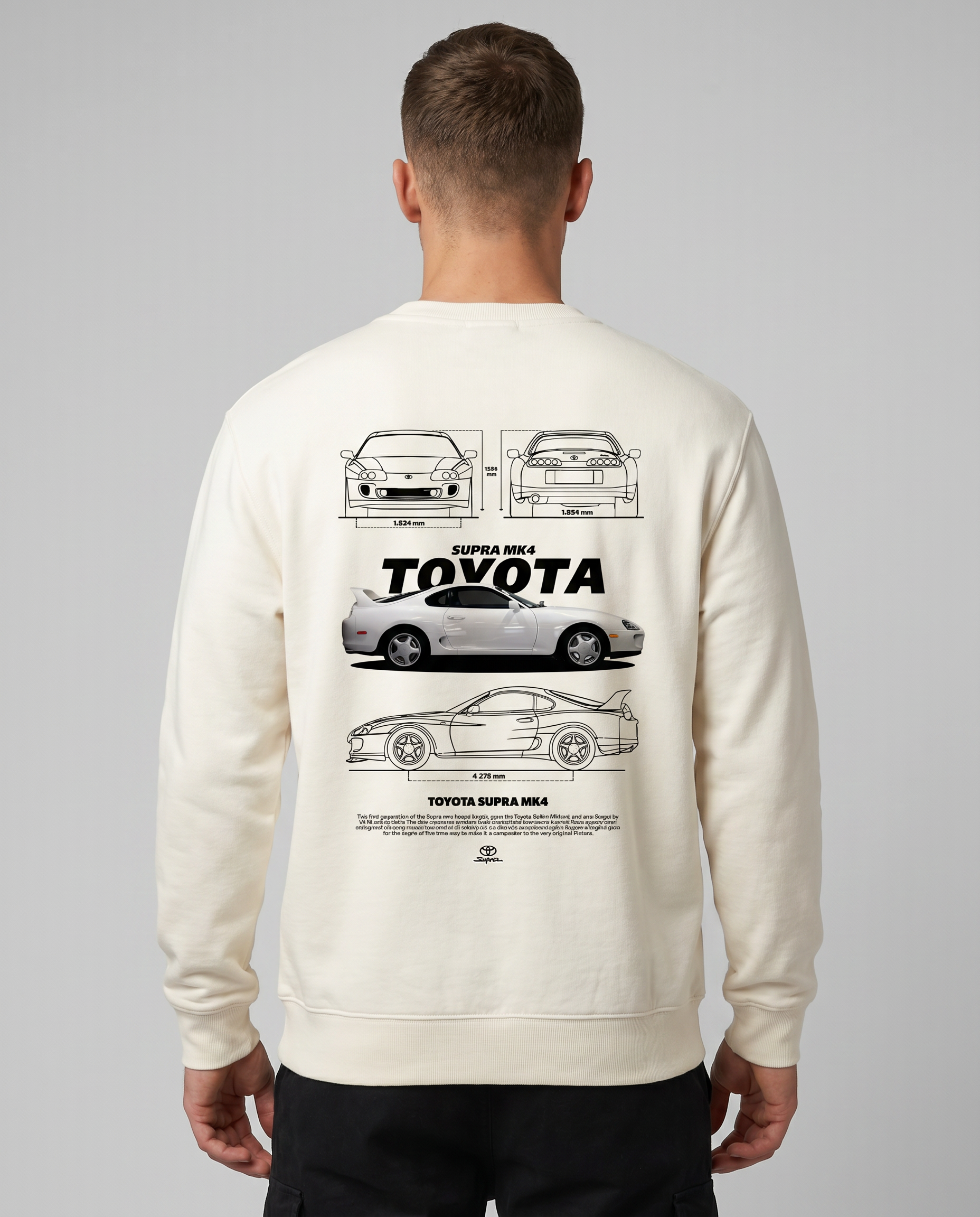 Toyota Supra Sweater Off White Back
