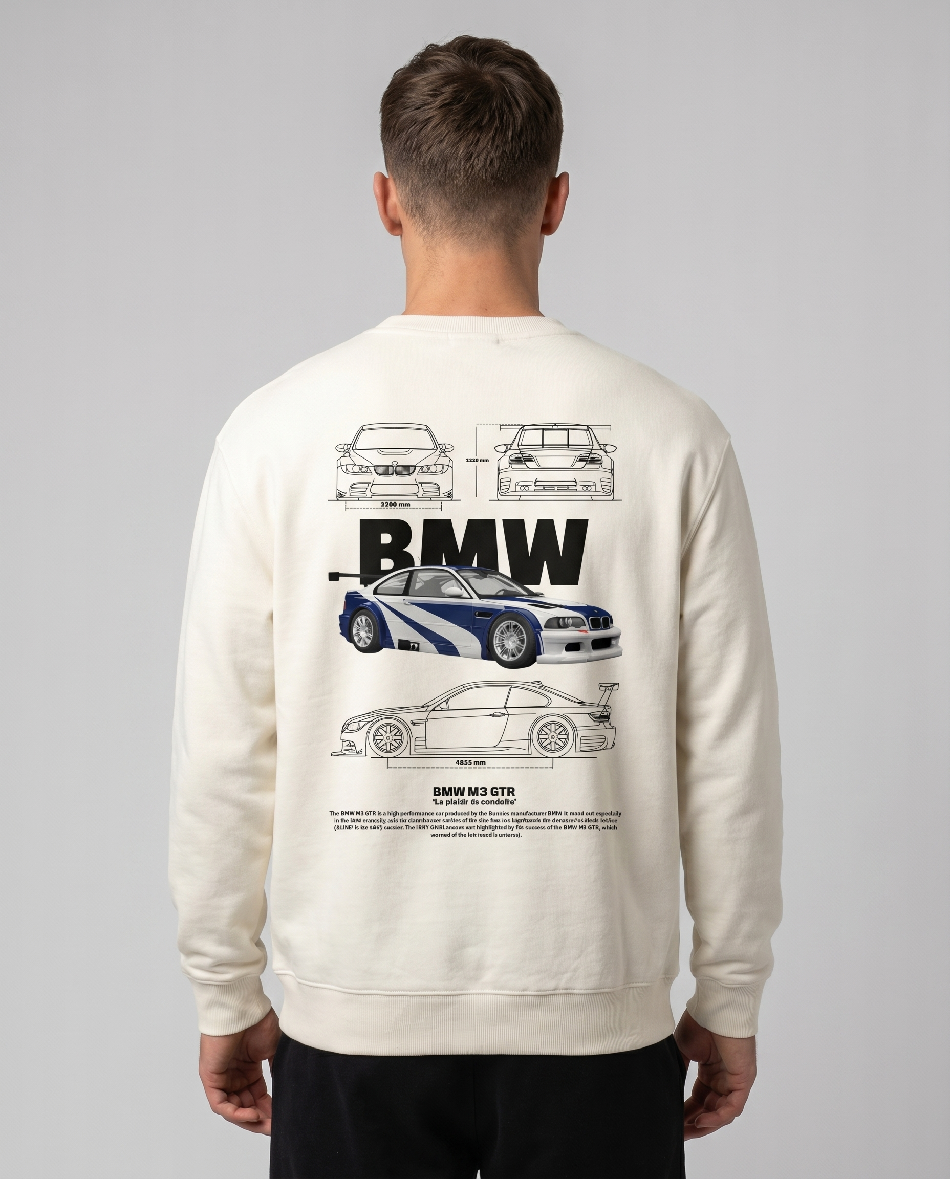 BMW M3 GTR Sweater Off White Back