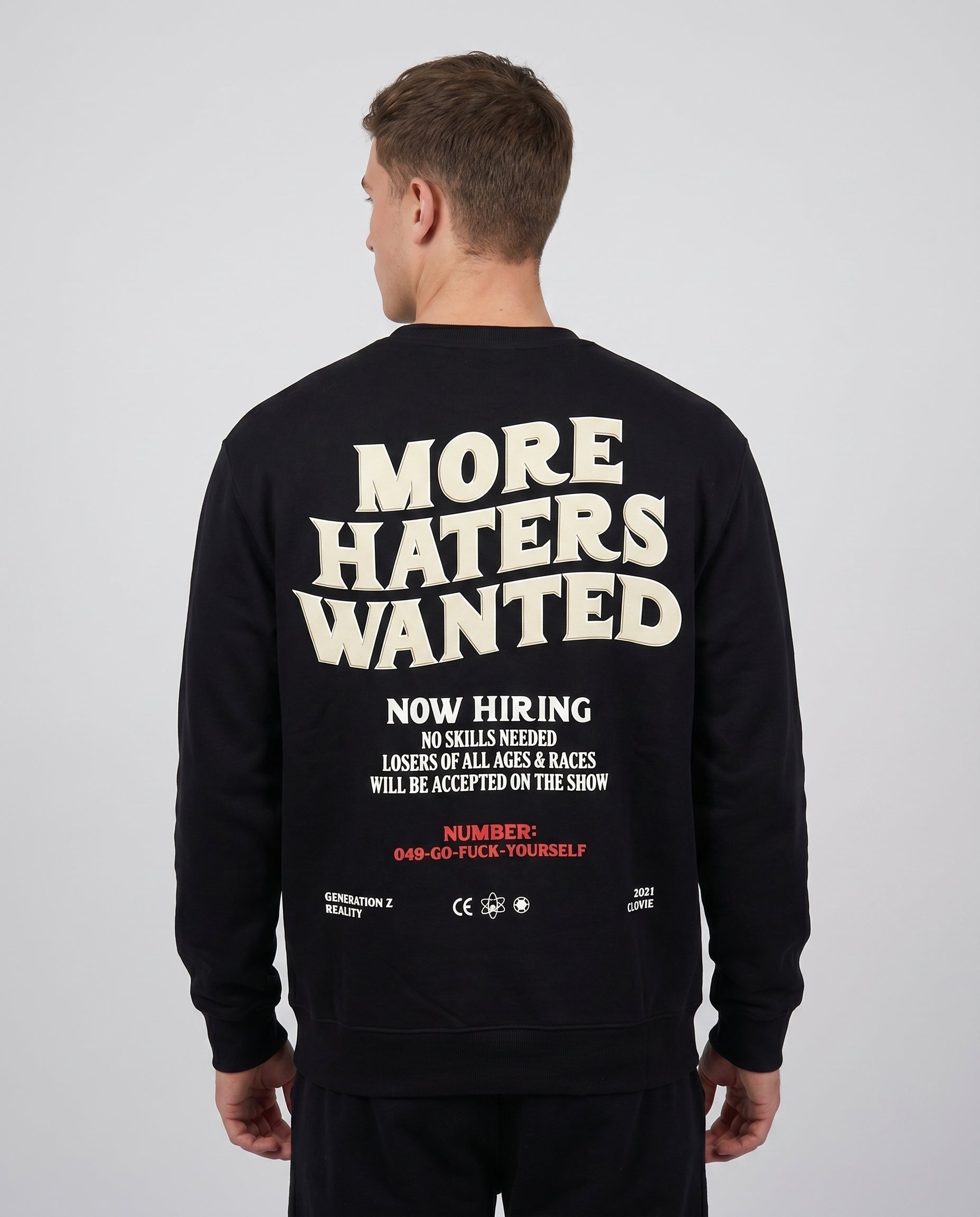 More haters Sweater Black Back