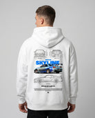 Nissan R34 OVS Hoodie Arctic White Back
