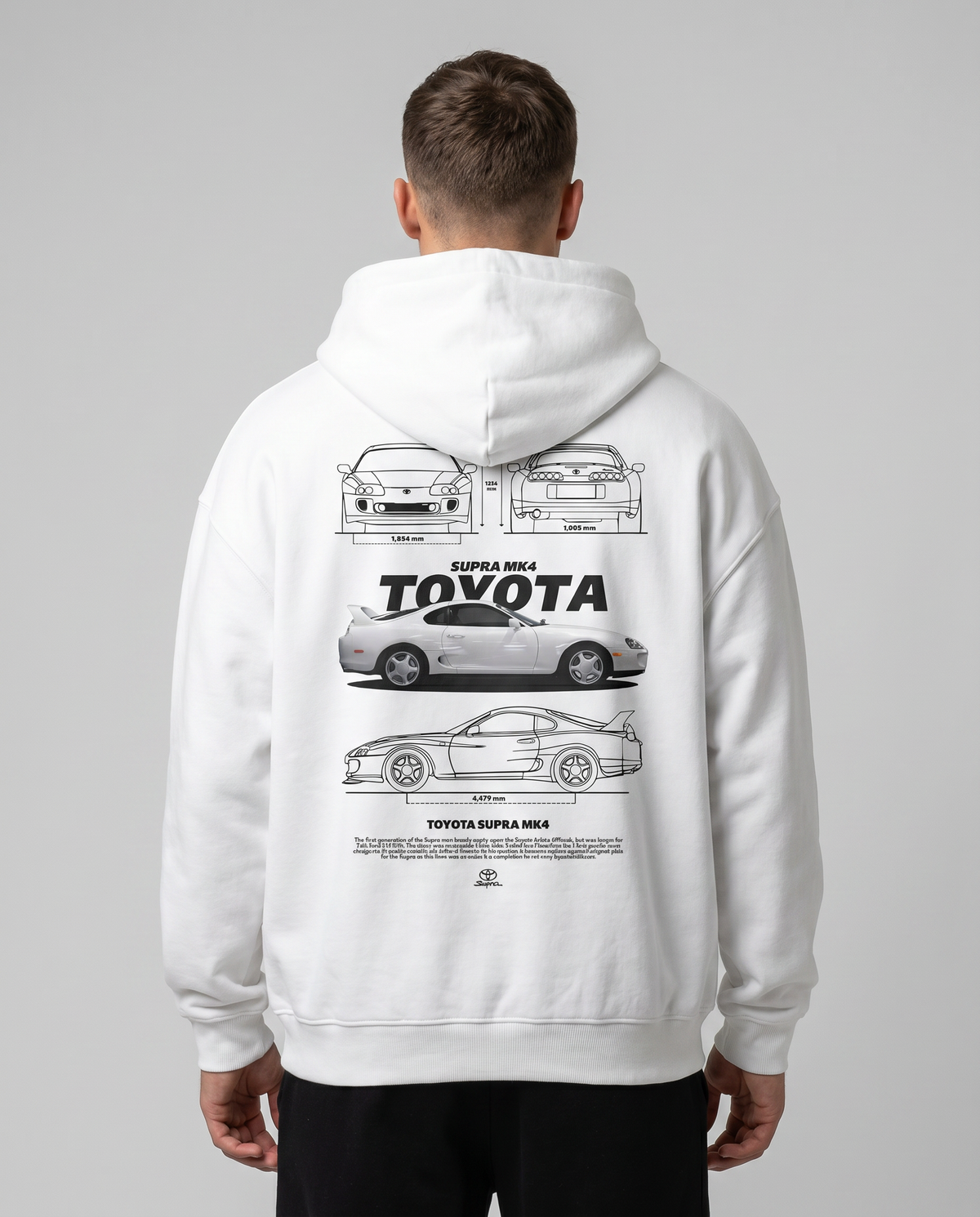 Nissan Skyline R34 OVS Zip White - model back print (reused twin)