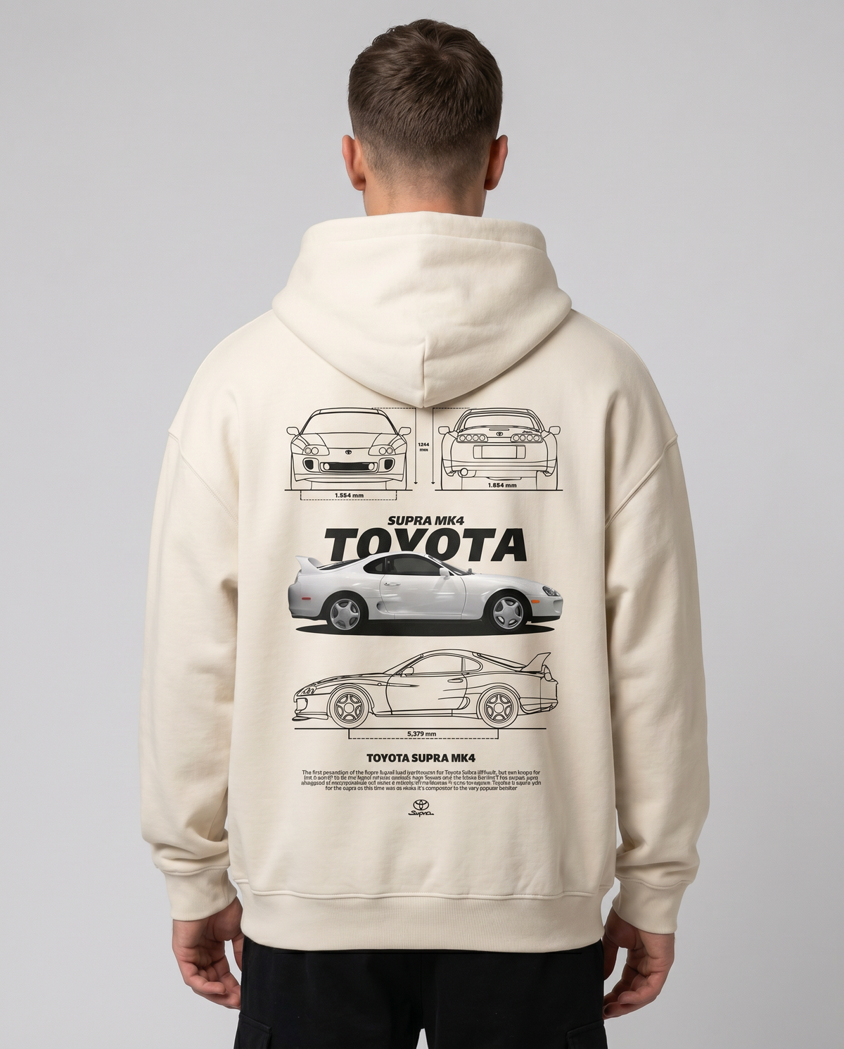 Nissan Skyline R34 OVS Zip White Sand - model back print (reused twin)