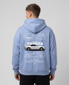 Nissan Skyline R34 OVS Zip Powder Blue - model back print (reused twin)