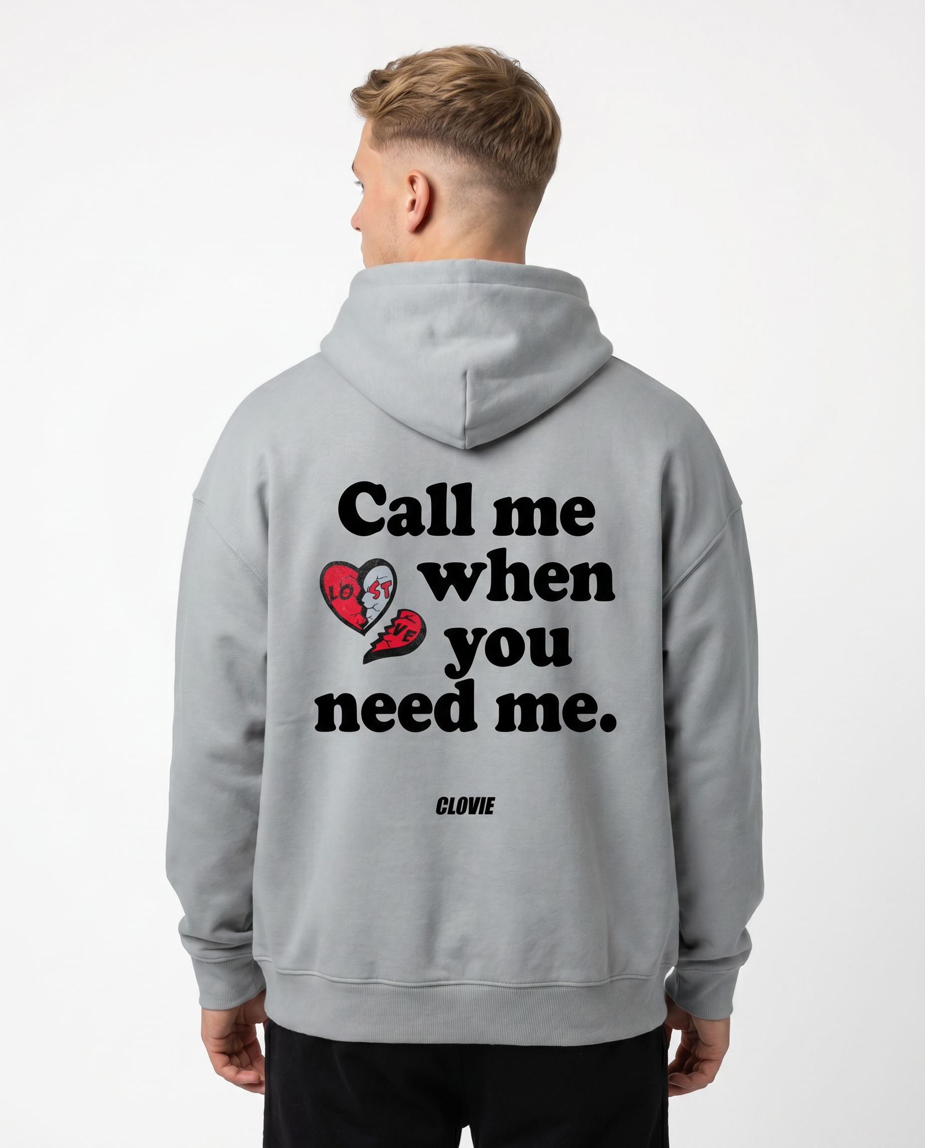 Call me when you need me OVS Zip Light Asphalt - model back print (reused from OVS Hoodie)