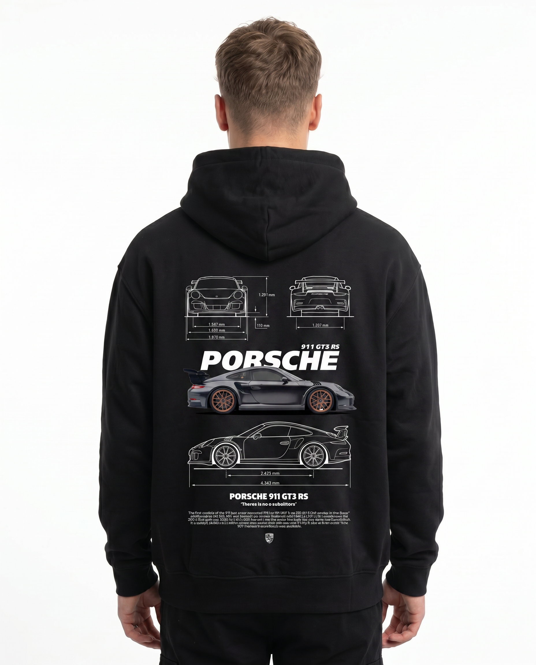 Porsche 911 GT3 RS Black - model back print