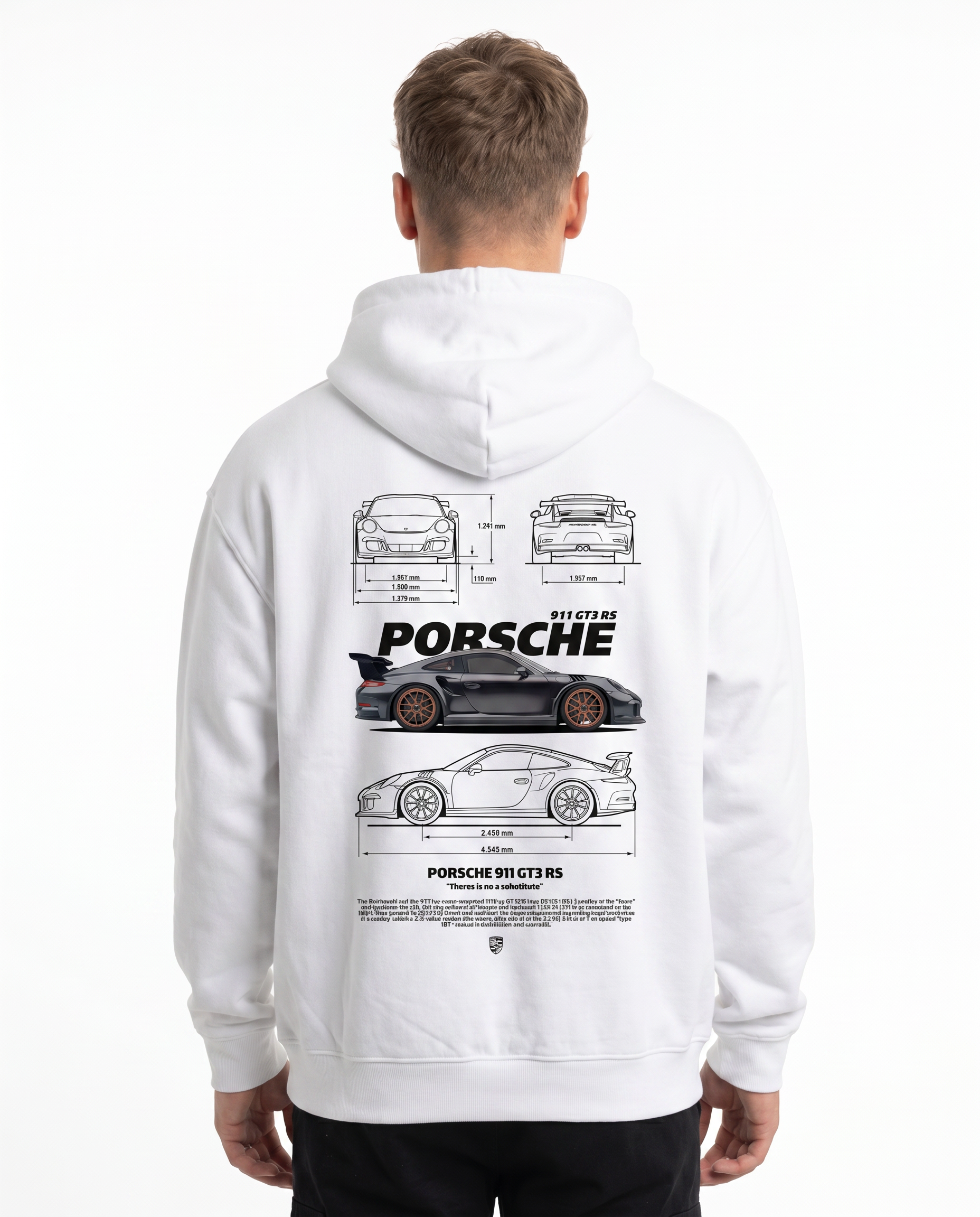 Porsche 911 GT3 RS White - model back print