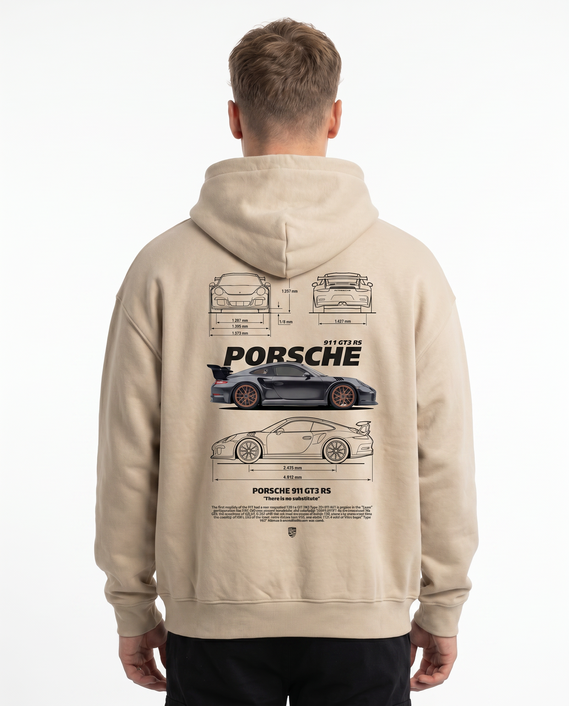 Porsche 911 GT3 RS White Sand - model back print (reused from OVS Zip)