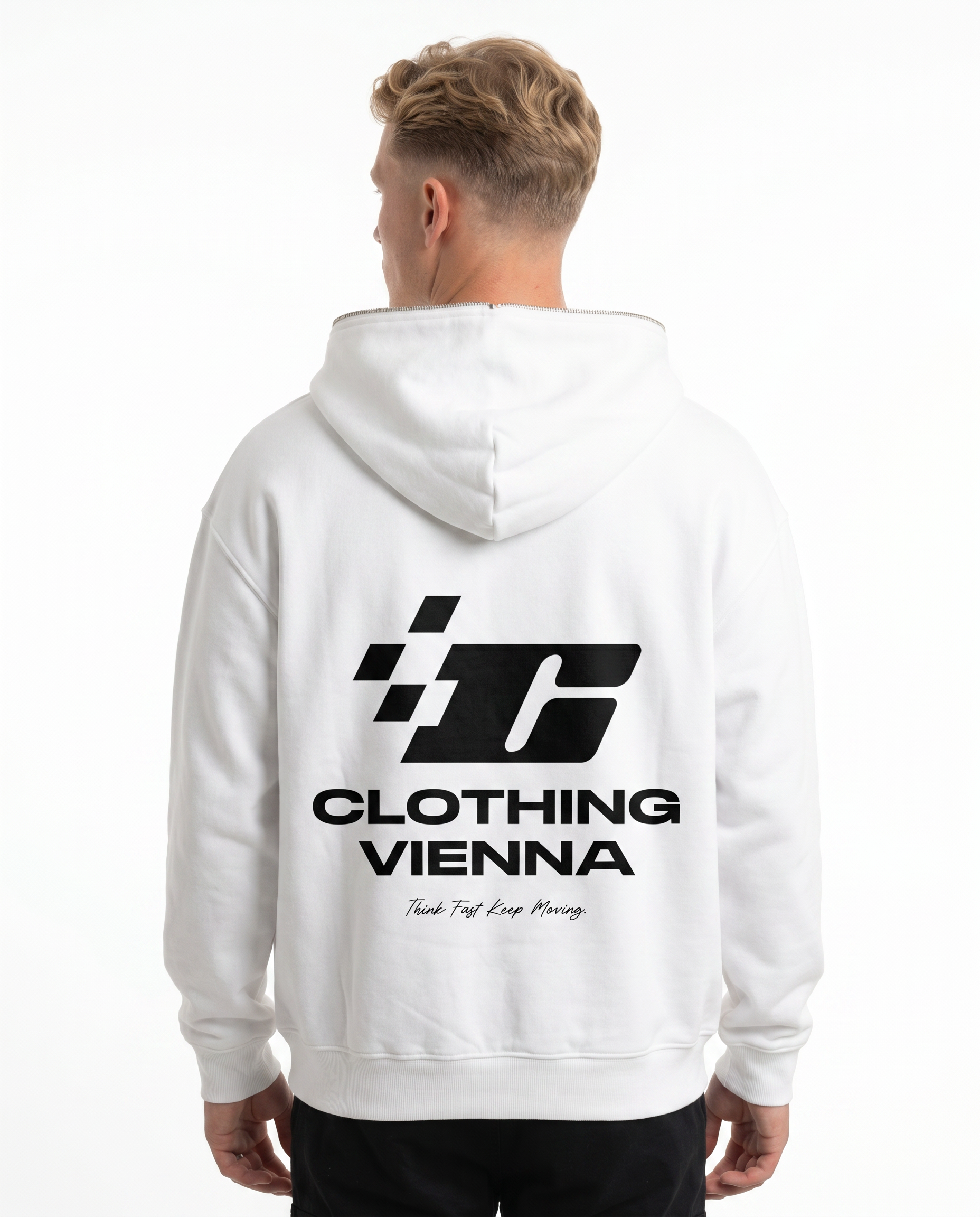 Clovie racing OVS Zip White - model back print