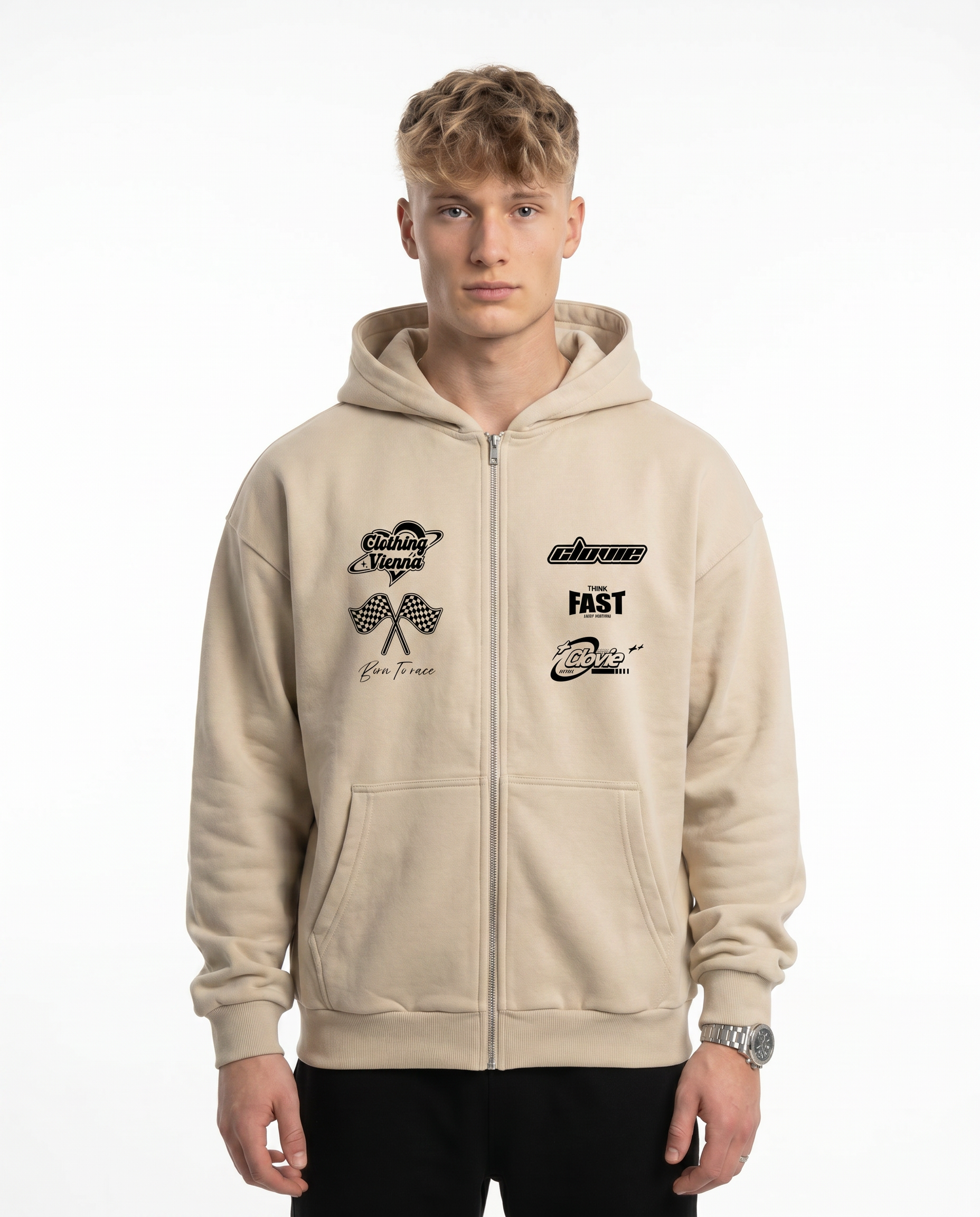 Clovie racing OVS Zip White Sand - model front
