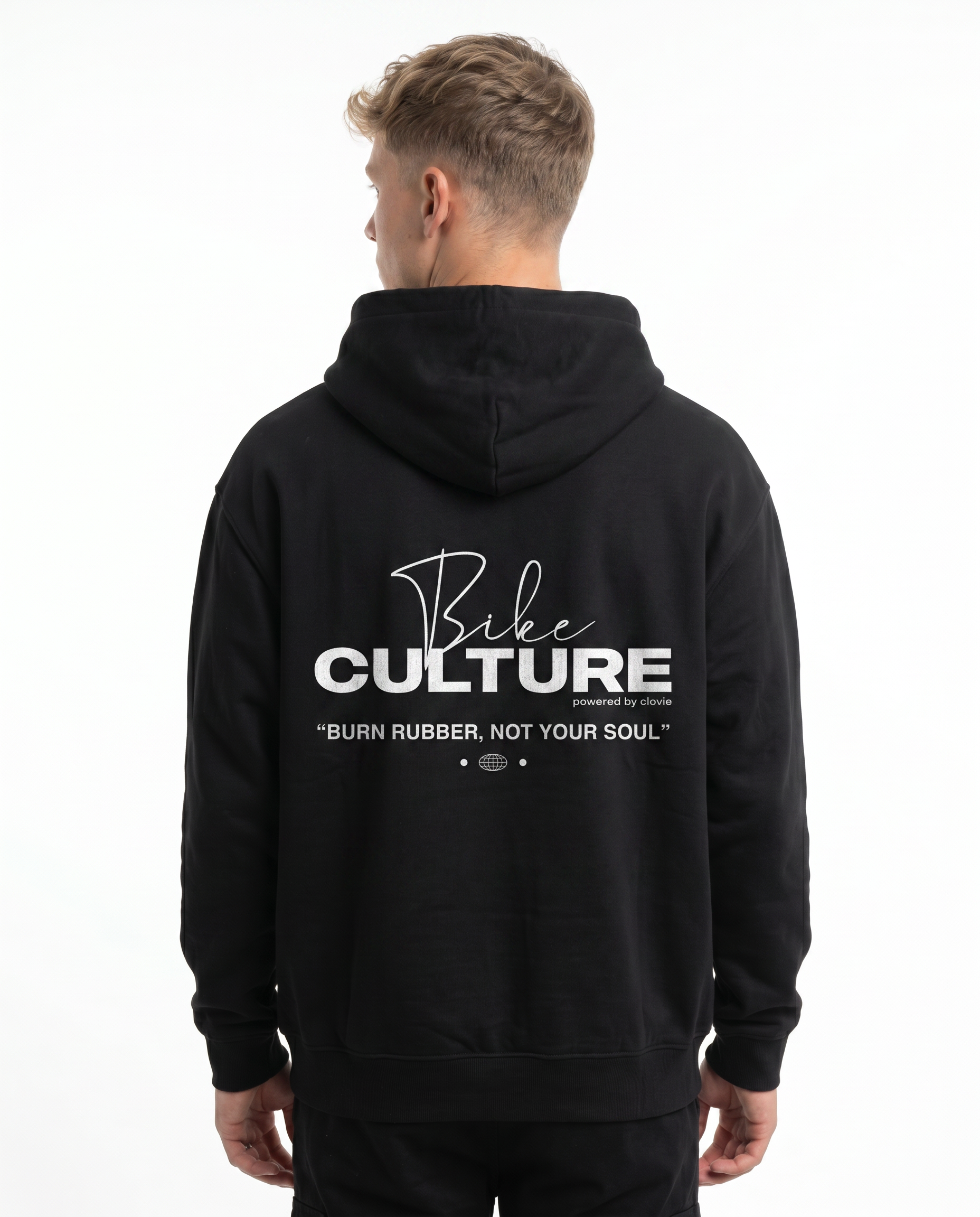 Bike culture OVS Zip Black - model back print