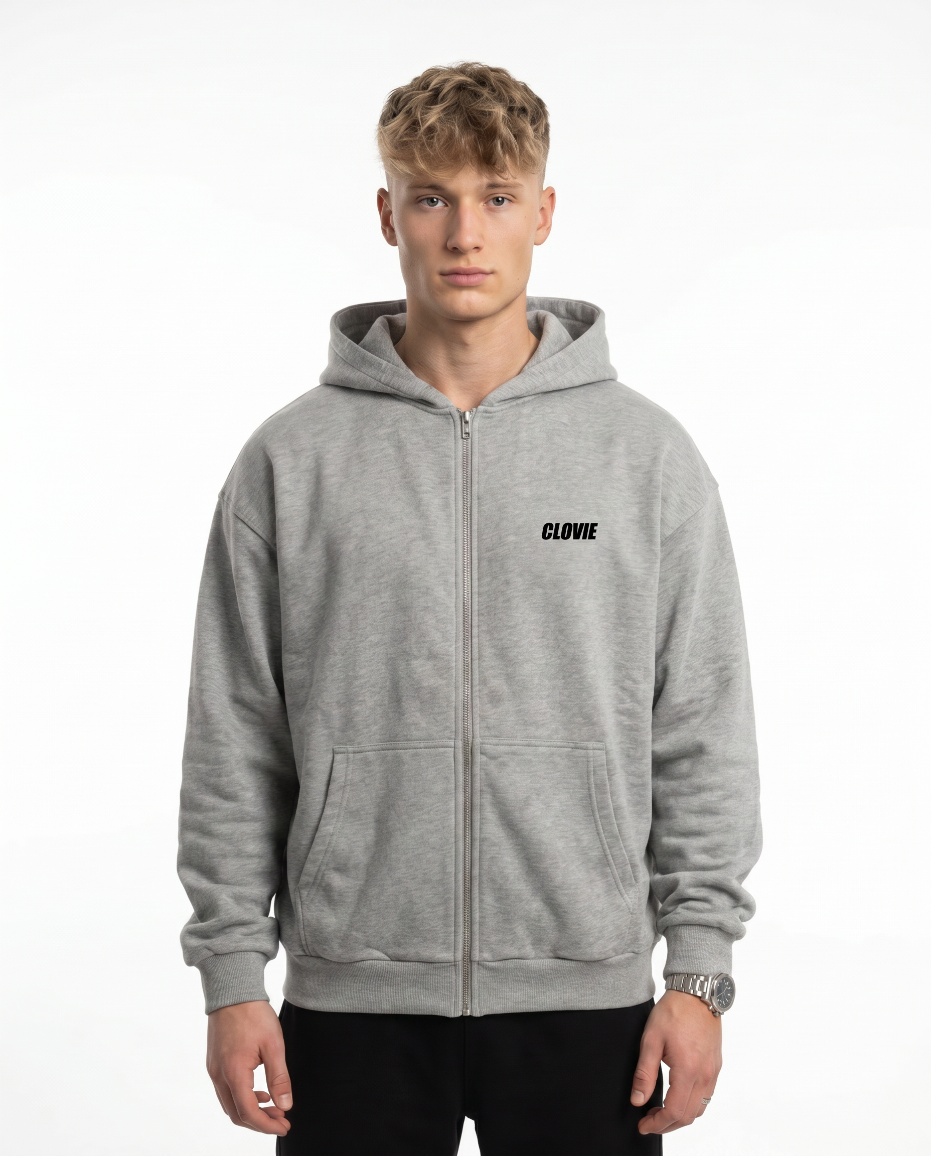 There is no planet b OVS Zip Light Asphalt - model front CLOVIE (Bike culture)