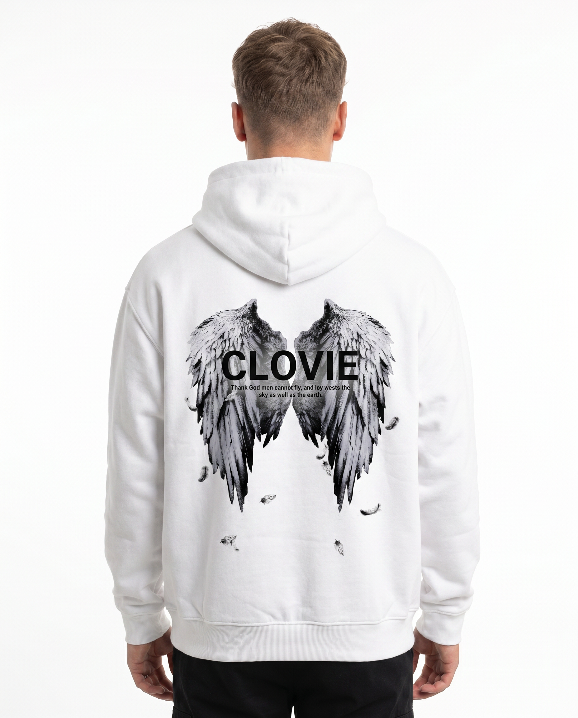 Angel wings OVS Zip White - model back print
