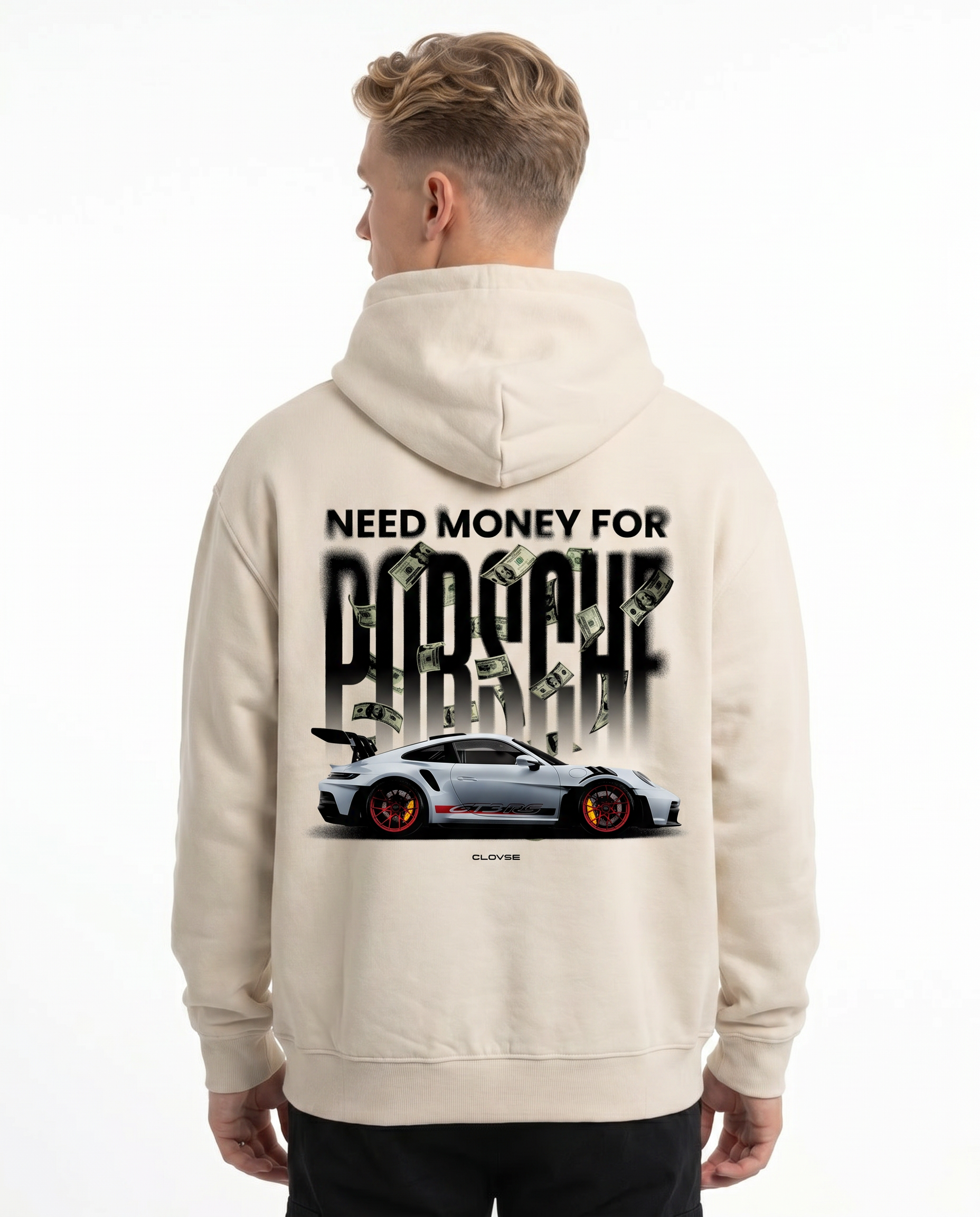 Need money for porsche White Sand - model back print