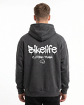 Bikelife Hoodie Charcoal Heather - model back print