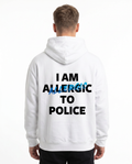 I am allergic to police Hoodie Arctic White - model back print