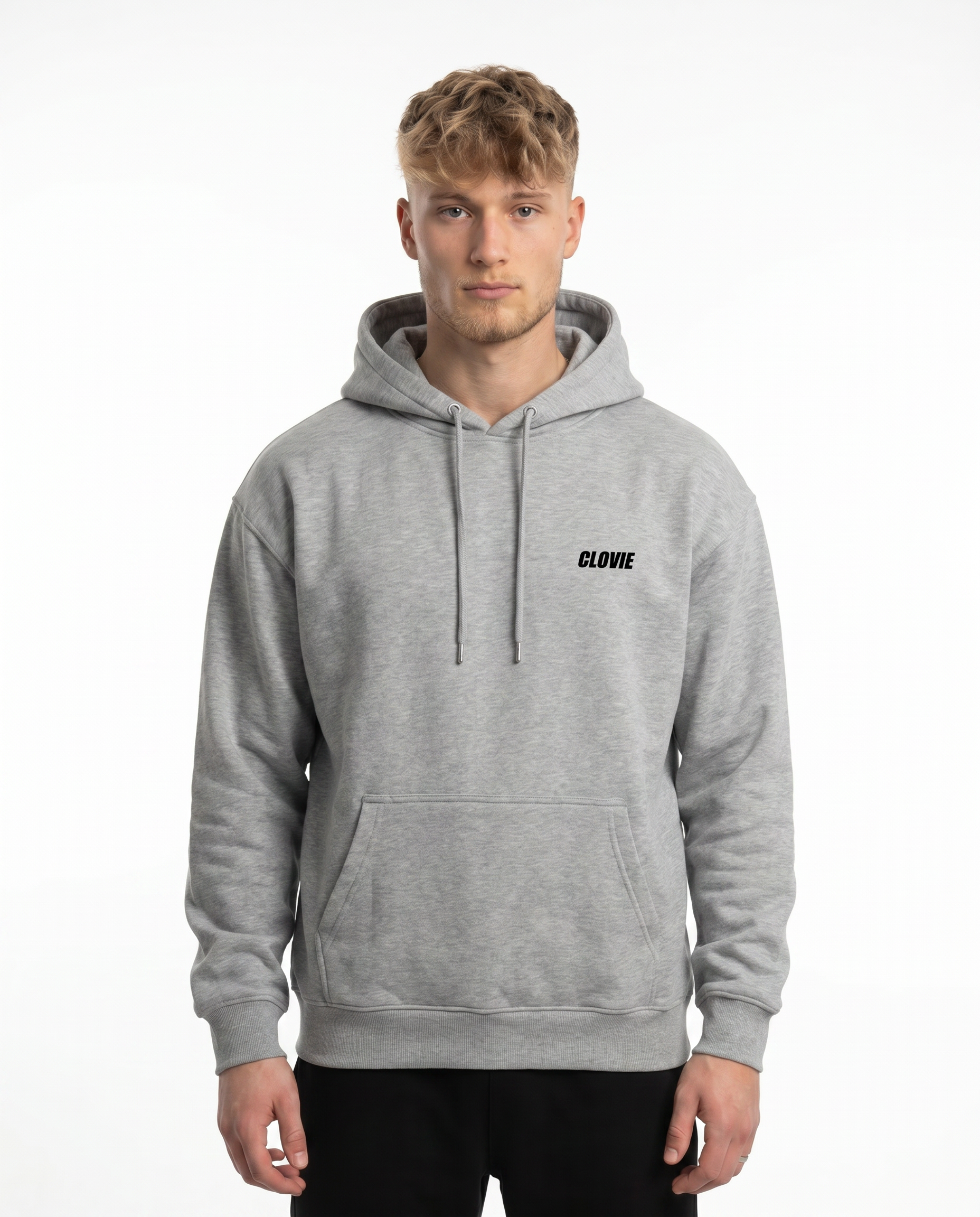 Because i would die for you Hoodie Heather Grey Vorderansicht - model front (reuse Always late)