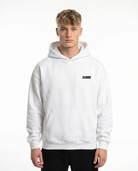 Born to ride OVS Hoodie White - model front (no cord)
