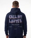 Call my lawyer Hoodie New French Navy - model back print (rollback)