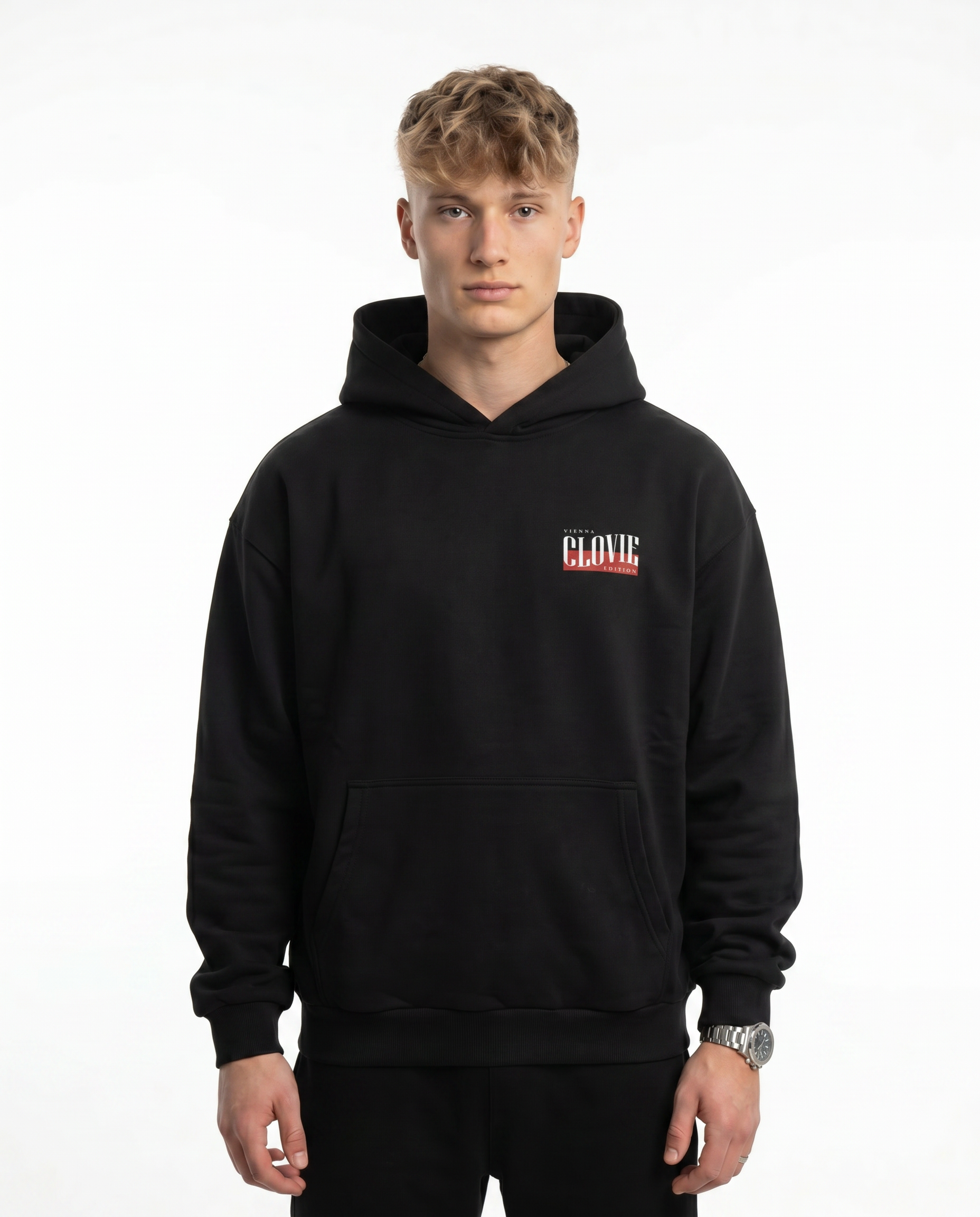 Vienna OVS Hoodie Black - model front