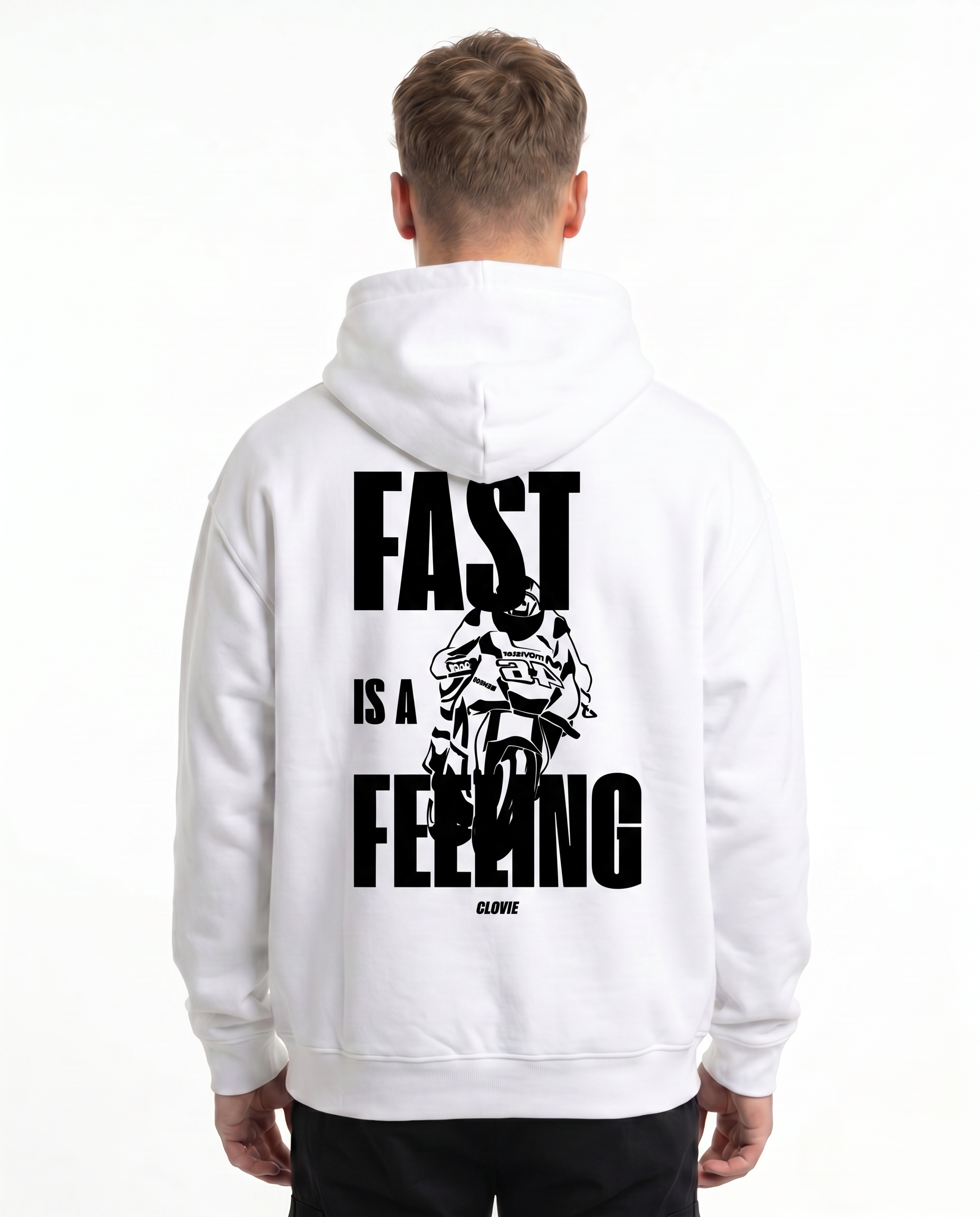 Fast is a feeling OVS Zip White - model back print (archive reuse)
