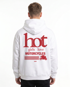 Hot girls love motorcycles OVS Zip White - model back print (H.A 1:1)