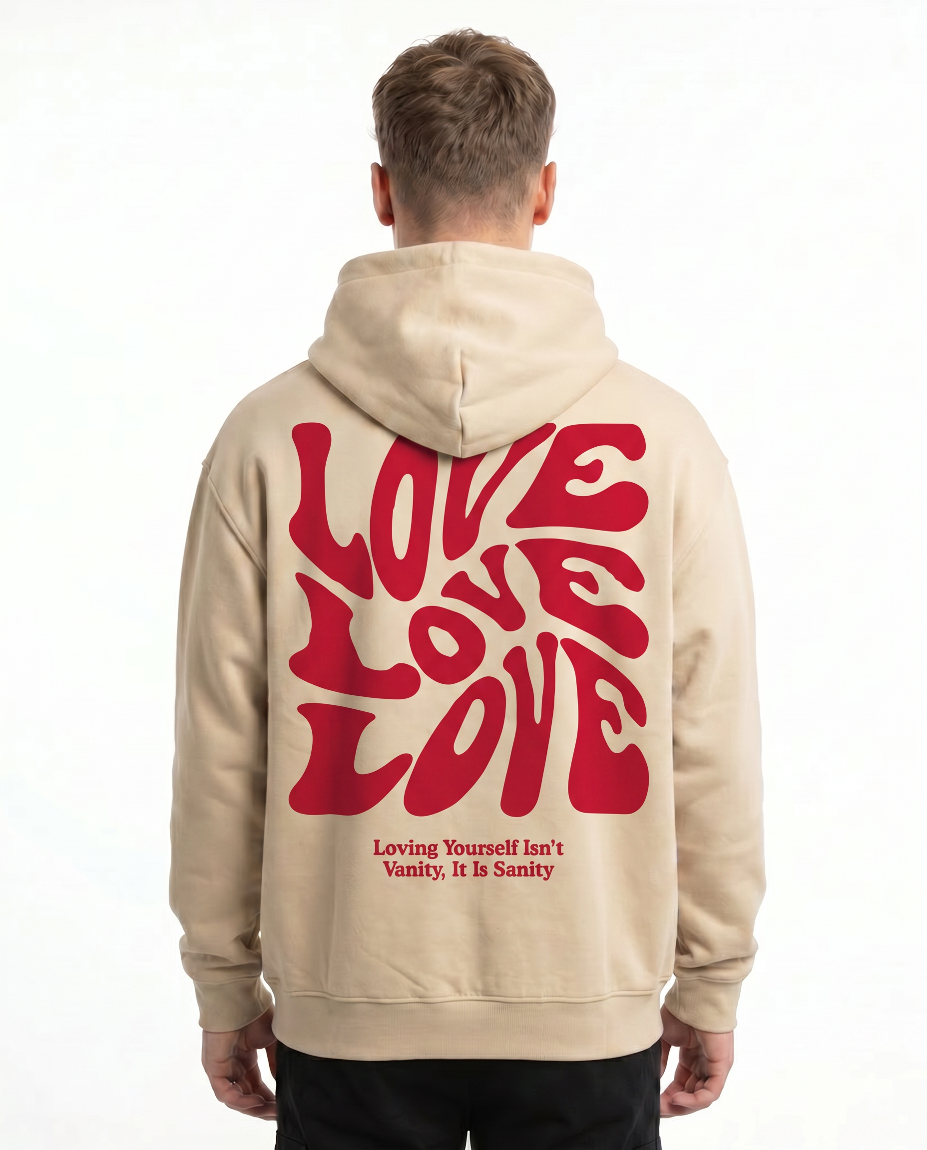 Loving yourself OVS Zip White Sand - model back print (H.A 1:1)