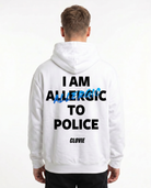 I am allergic to police OVS Hoodie Arctic White - model back print (H.A 1:1)
