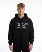I feel in love on the internet OVS Zip Black - model front print