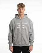 I feel in love on the internet OVS Zip Light Asphalt - model front print