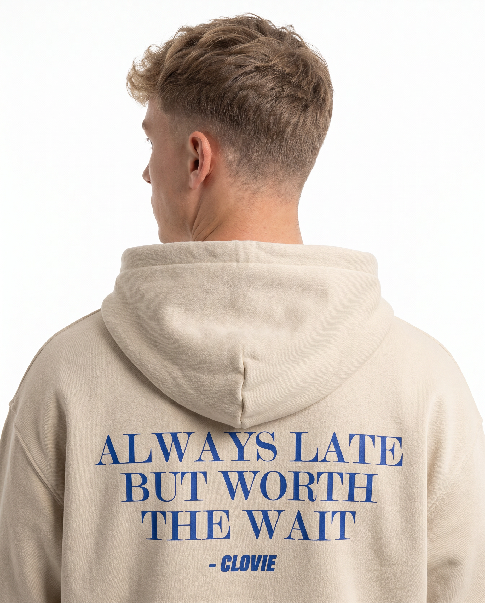 Always late OVS Hoodie White Sand - model back print (sister from OVS Zip)