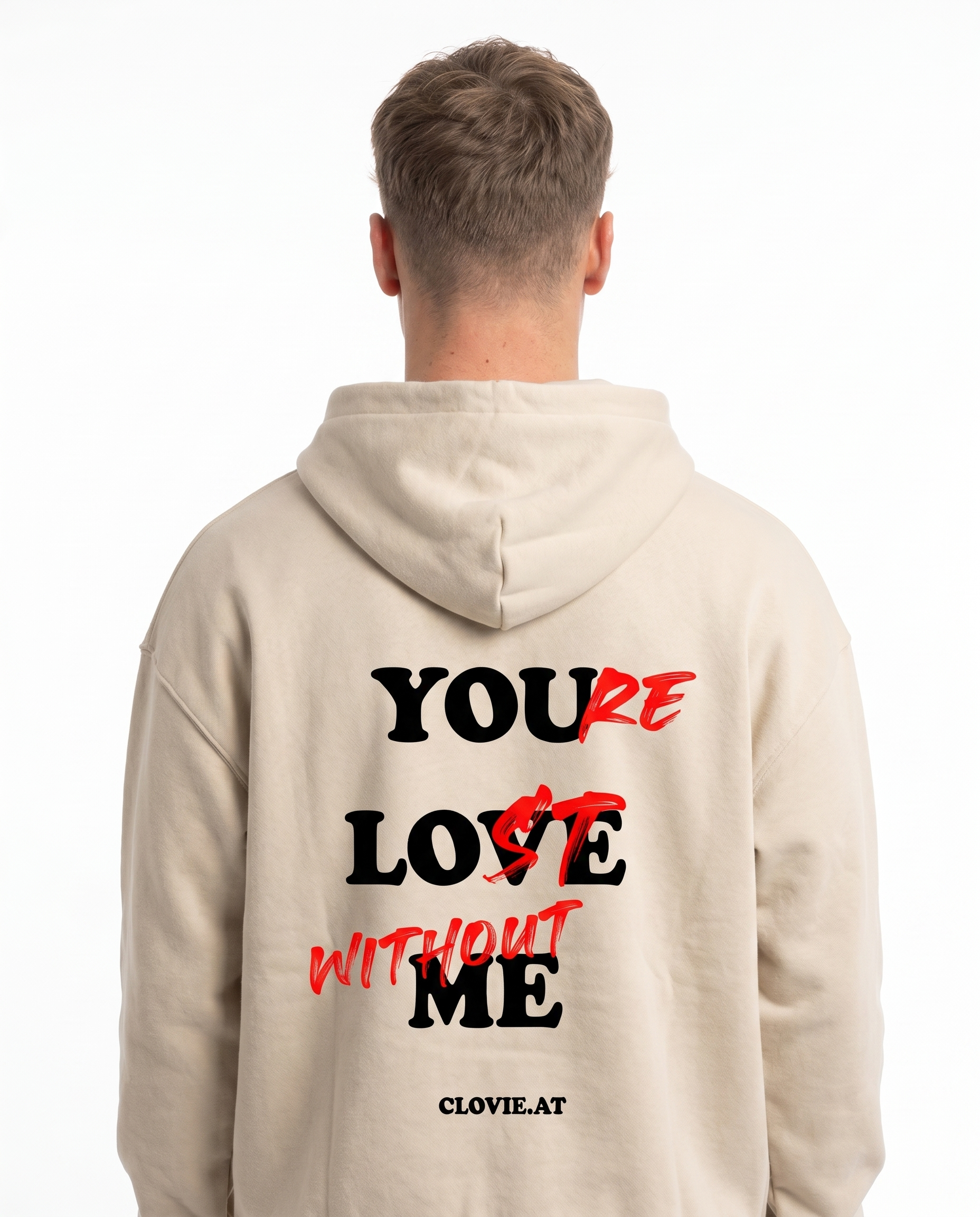 You're lost without me OVS Zip White Sand - model back print H.A 1:1