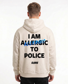I am allergic to police OVS Hoodie White Sand - model back print (sister)
