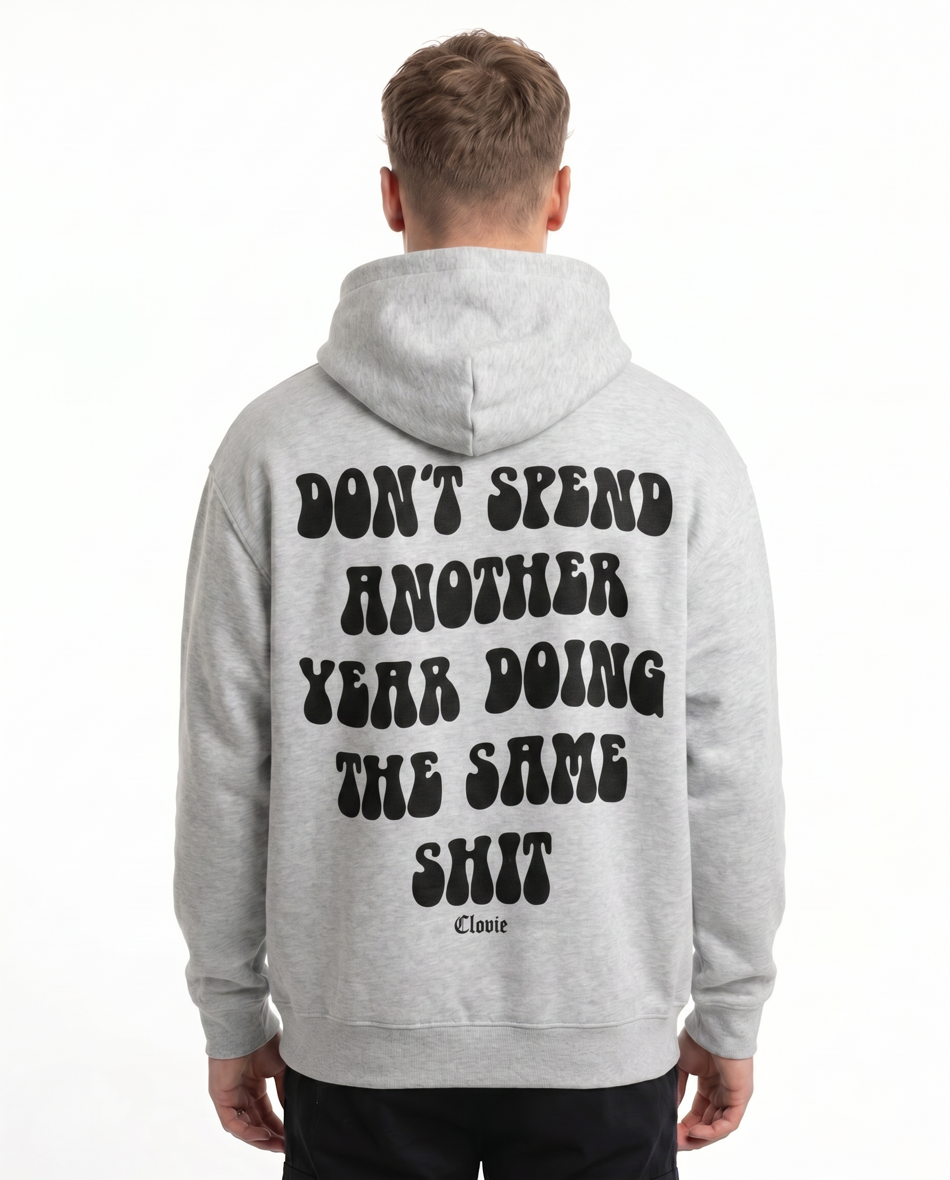 Doing the same shit OVS Hoodie Light Asphalt - model back print