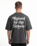 Raised by the streets OVS Tee Charcoal - model back print (new edit-render aus Black-Back)