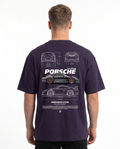 Porsche 911 GT3 RS Oversized Tee Purple Night - model back print