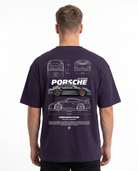 Porsche 911 GT3 RS Oversized Tee Purple Night - model back print