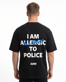 I am allergic to police OVS Tee Black - model back print