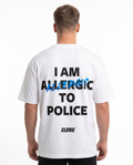I am allergic to police OVS Tee White - model back print