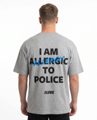 I am allergic to police OVS Tee Grey - model back print