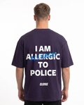 I am allergic to police OVS Tee Purple Night - model back print