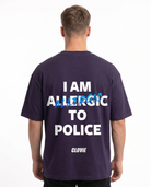 I am allergic to police OVS Tee Purple Night - model back print