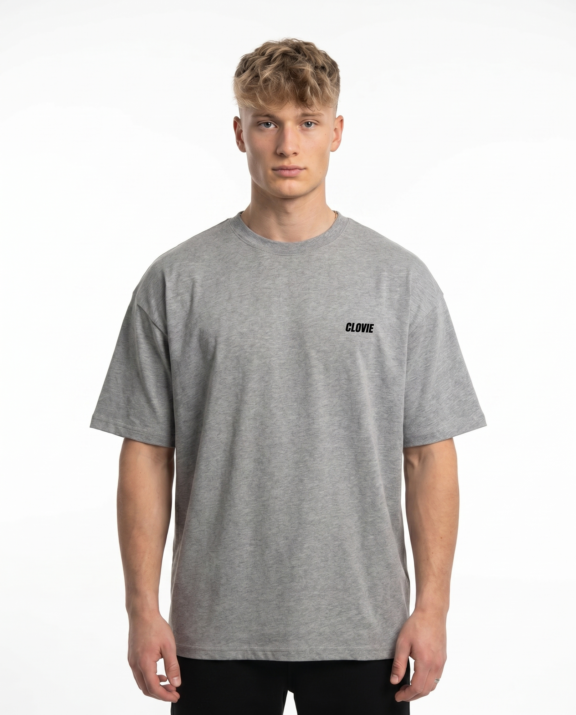 I am allergic to police OVS Tee Grey - model front CLOVIE (reuse Make-dreams Grey)