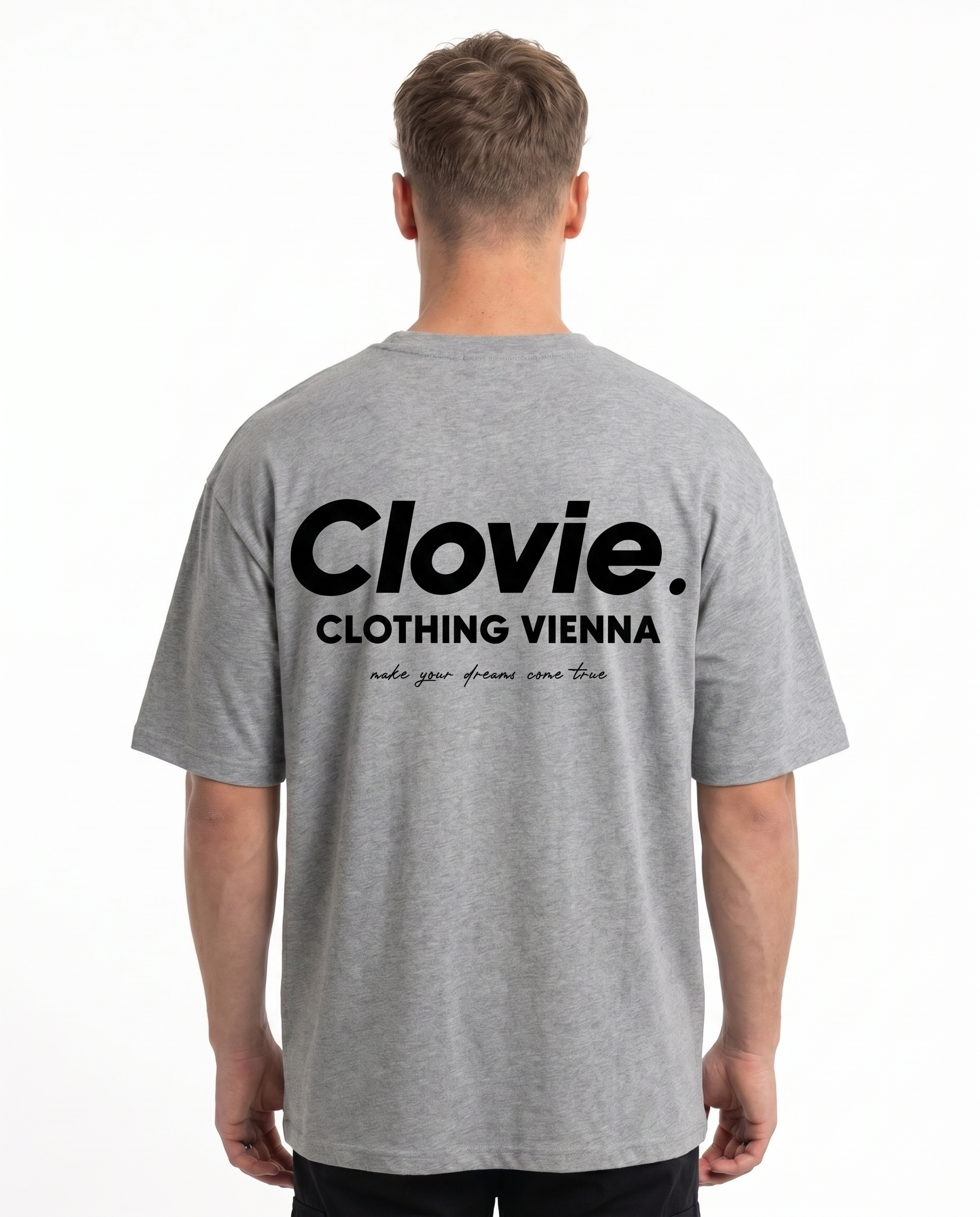 Make your dreams come true OVS Tee Grey - model back print (v4)