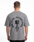 Born to ride Oversized Tee Grey - model back print
