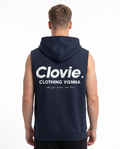 Make your dreams come true Sleeveless Hoodie Navy - model back print